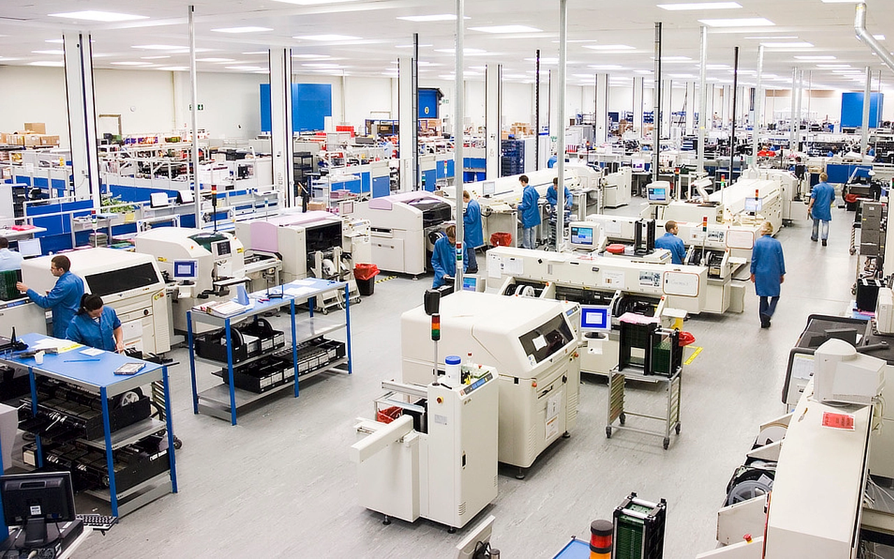 Electronics and PCBA manufacturing facility using ESD protection, cleanroom consumables and industrial components