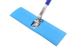Cleanroom mopping systems including mop heads covers frames and handles